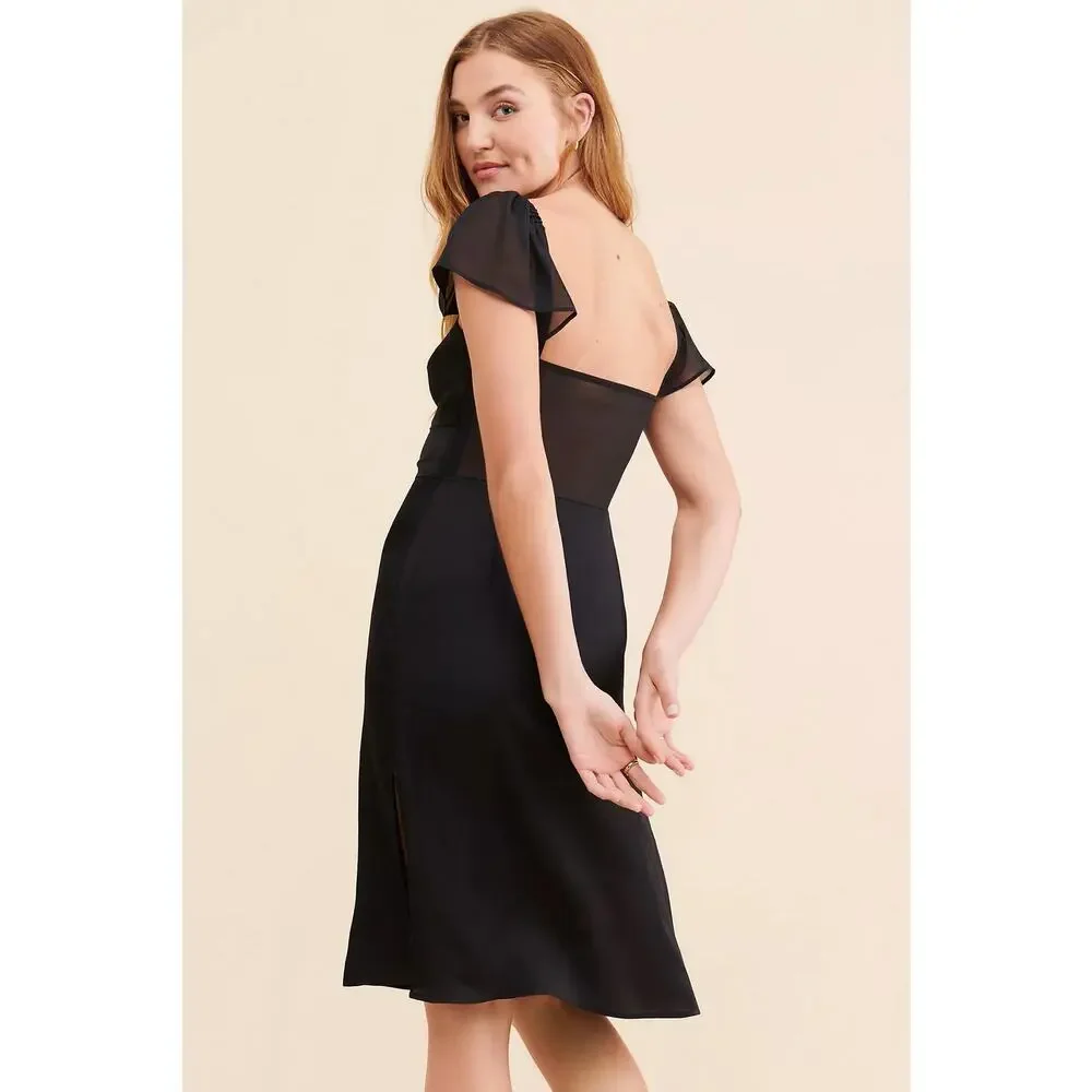 Free People Anthropologie Black Jumpsuit Romper Size 6 Viscose NWT $88